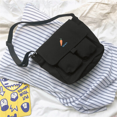 

Hmmm canvas bag female messenger bag student Japanese shoulder bag Joker summer little fresh female bag fairy