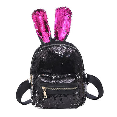 

Sequins Backpack Rabbit Ears Shoulder Bag Women Girls Travel Bags Rucksack