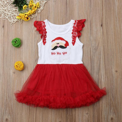 

Toddler Baby Girls Christmas Tulle Tutu Dresses Sleeveless Princess Party Gown Dress Casual Clothes Outfits