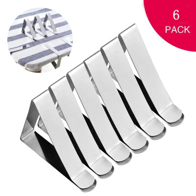 

JPGIF 6PC Stainless Steel Tablecloth Tables Cover Clips Holder Clamps Party Tool