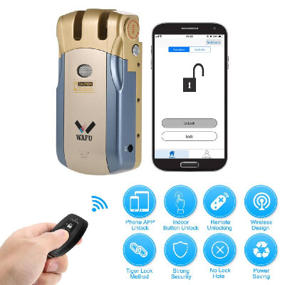 

WAFU WF-018U Wireless Remote Control Lock Security Invisible Keyless Intelligent Lock Zinc Alloy Metal iOS Android APP Unlocking w