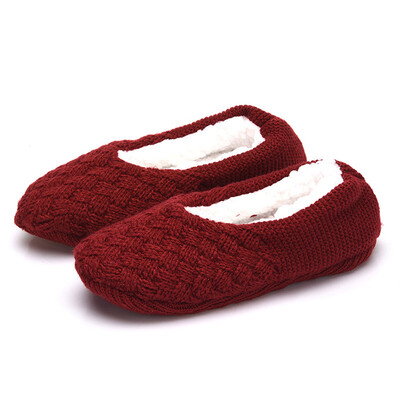 

Women Soft Winter Warm Non Slip Knitted Slipper Socks Gripper Soles Plush New