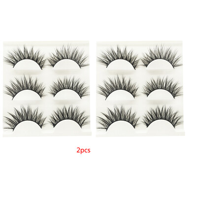 

6 Pair 3D Women Girl Thick False Eye Lashes Extension Reusable Makeup Super Natural Long Fake Eyelashes