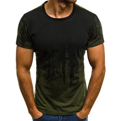 

Mens T Shirt Slim Fit Casual T-shirt Tops Summer Clothes Bodybuilding Muscle Tee