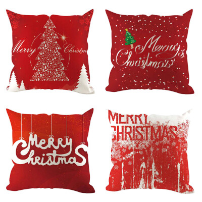 

Tailored 4Pcs Christmas Pillow Cover Pillowcases Decorative Sofa Cushion Cover Decoration