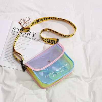 

Summer small bag female new 2019 transparent jelly small square bag Korean fashion personality broadband shoulder Messenger bag