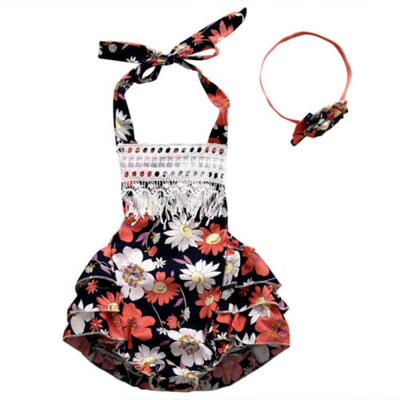 

Cute Toddler Baby Girl Bodysuit Floral Lace Romper Headband Outfit Clothes