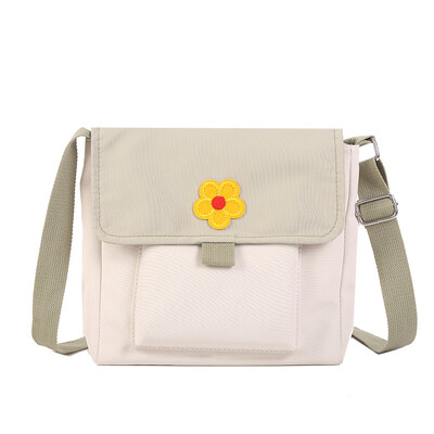

Koreans Harajuku Wind Xiao Qingxin Soft Girl Cute Flower Slant Bag Japanese Colour Canvas Bag