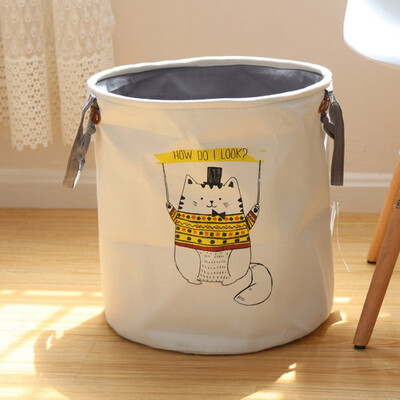 

Gobestart Animal Canvas Sheets Toy Storage Bag Laundry Clothes Basket Folding Storage Box