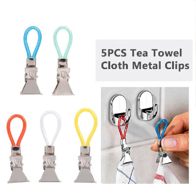 

10PCS Tea Towel Clips Cloth Hanging Metal Clips Hand Towel for Kitchen Bathroom Afternoon Tea Oven Mitt Kids Pet