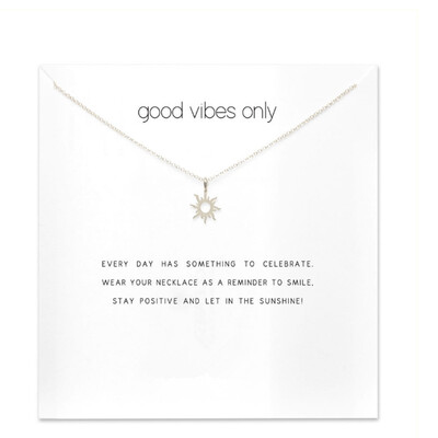 

Good Vibes Only Sun Pendant Necklace For Women Gift