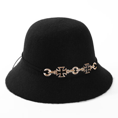 

Early spring new wool basin hat wool hat bowler hat ladies England cross felt fisherman hat