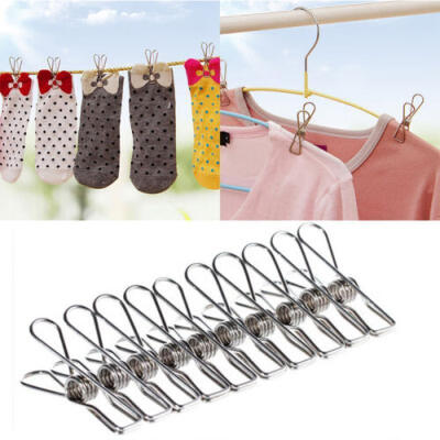 

US Stock Stainless Steel Clothes Peg Laundry Windproof Clamp Hanging Clips Pins