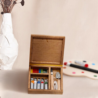 

Siaonvr 112 Dollhouse Miniature Watercolor box Kit Box Tools Accessory Children Toy
