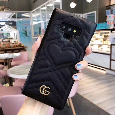 

Luxury Pattern Back case for Samsung Galaxy Note 9 Hard PC Leather Phone Case for Note9 Logo