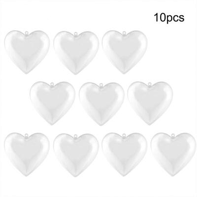 

Greensen 10Pcs Transparent Plastic Heart Shape Flower Container for Wedding Xmas Decors Gift