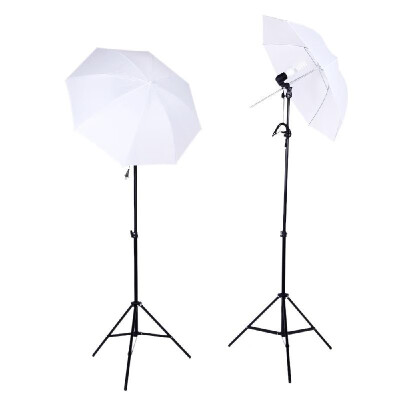 

Andoer Photo Studio Kit Photography 45W Light Bulb Muslin Backdrop Stand E27 Light Socket Soft Umbrella BlackGold Umbrella Set