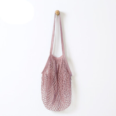 

Siaonvr Reusable Fruit String Grocery Shopper Cotton Tote Mesh Woven Net Shoulder Bag