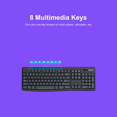 

Logitech MK275 Wireless Mouse & Full-Size Keyboard Set Combo 24G Receiver For Laptop PC Desktop Computer
