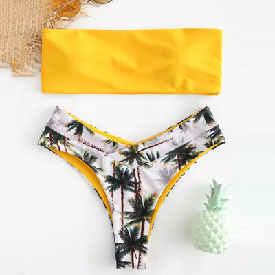 

Roseonmyhand Sexy Women Bikini Set Coconut Print Padded Swimwear Bathing Swimsuit Beachwear