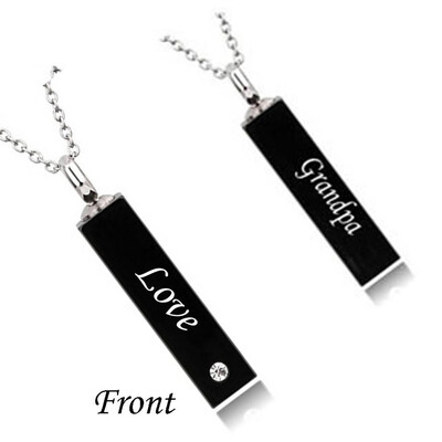 

Square Cylinders Necklace for Ashes Lettering Heart Cremation Memorial Keepsake Pendant Necklace Jewelry Love Commemorative Gift