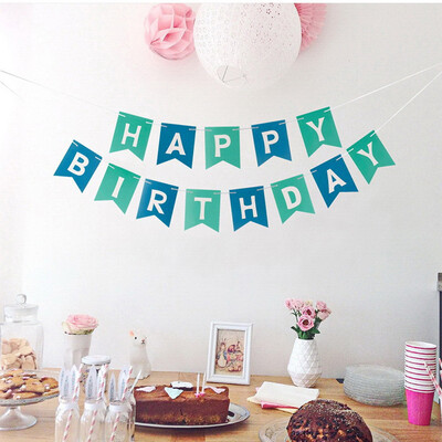 

Toponeto Pastel Perfection Garland Gold Foiled Happy Birthday Bunting Banner Party Decor