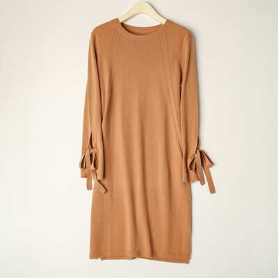 

Card&Geese cashmere sweater solid color round neck female cashmere pullover knit long section 10527