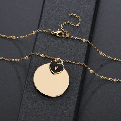 

Simple Ladies Round Pendant Necklace OL Style High Quality European And American Personality Charm Wedding Party Fashion Jewelry