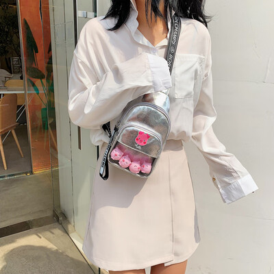 

Pig bag cartoon chest bag womens tide ins diagonal Joker bag women Korean Messenger bag funny cute