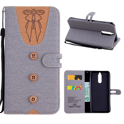 

MOONCASE Huawei Mate 10 Lite stitching embossed womens leather case - gray
