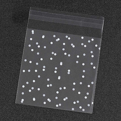 

White Wave Point Frosted Self-adhesive Bag Small Dot Plastic Christmas Gift Bag Transparent Cookie Packaging Bag