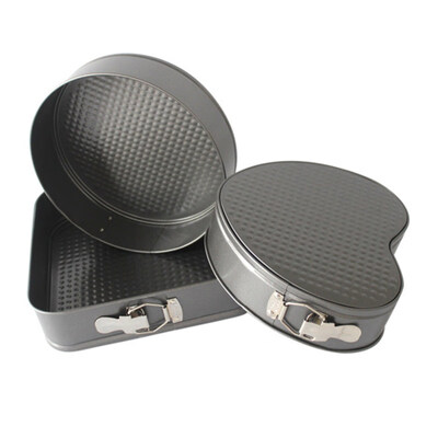 

3Pcs Square Round Heart Shape Non-stick Removable Bottom Cake Pan Baking Mold