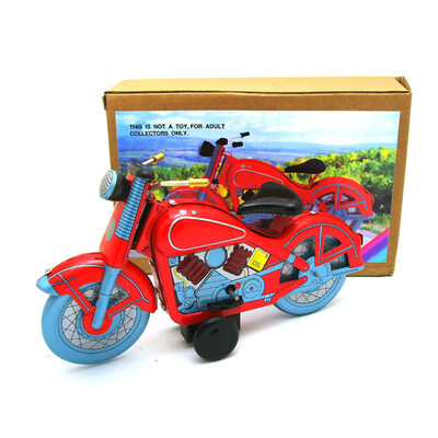 

Siaonvr Tinplate Nostalgic Clockwork Chain Toy Photography Props Motorcycle
