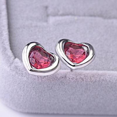

Women Ear Studs 18K WhiteRose Gold Plated AAAA Zircon Earrings Engagement Gift