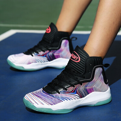 

High-top shock-absorbing&wear-resistant basketball shoes mens outdoor fashion illusion sports battle