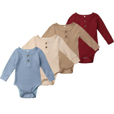 

Newborn Baby Girls Boy Long Sleeve Warmth Strip Romper Outfit Soft Knitting Bodysuit Jumpsuit Clothes