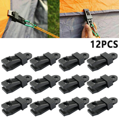 

12pcs Tent Clip Outdoor Camping Tent Alligator Clip Pull Point Hook Buckle Clamp Awnings Plastic Tent Pull Point Clip Accessorie