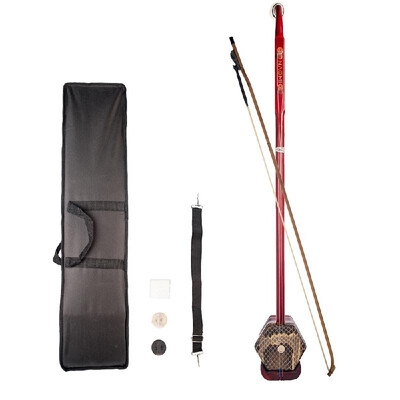 

Wooden Erhu Chinese 2-Stringed Fiddle Violin Huqin Hexagonal Shape Sting Instrument with Bow Bridge Carry Case
