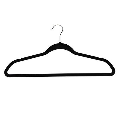 

10x Strong Black Non-Slip Space Saving Lint Coating Clothes Hangers Home Stuff