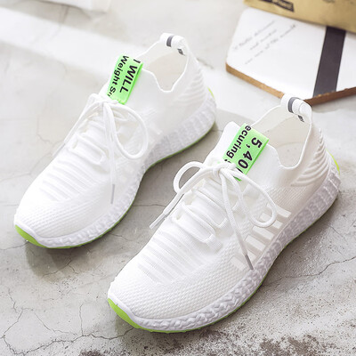 

Summer womens shoes 2019 new Joker sports shoes fly woven mesh breathable shoes Torre summer white mesh shoes