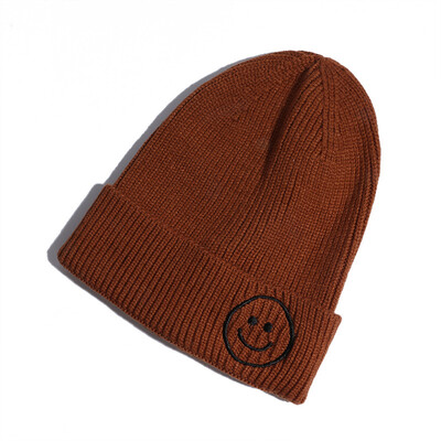 

Hat female smiling face cute ladies knit hat autumn&winter Korean version of Joker new wool hat Korea earmuff head cap