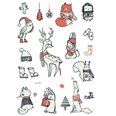 

Christmas Luminous Temporary Tattoo Stickers Party Decoration Christmas Carnival Party New Year Decor Christmas Decorations 1Pcs