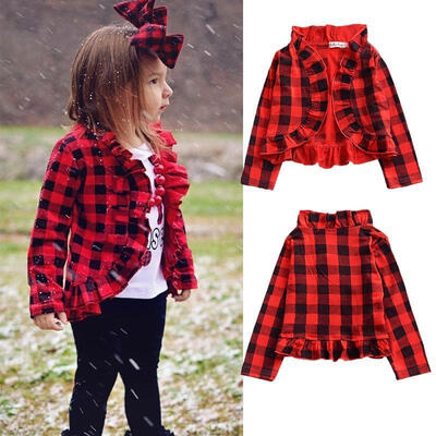 

Newborn Toddler Baby Girls Kids Long Sleeve Coat Jacket Ruffle Tracksuit Outwear Clothes 1-5T