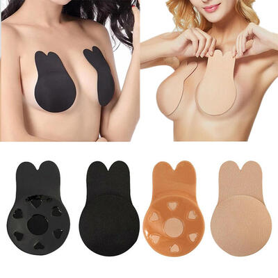 

2pcs Rabbit Ear Reusable Self Adhesive Silicone Chest Stickers Nipple Cover