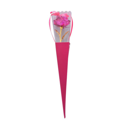 

Valentines Day Creative Gift 24K Foil Plated Rose Gold Flower Forever lovers Rose Artificial Flowers Wedding Decor