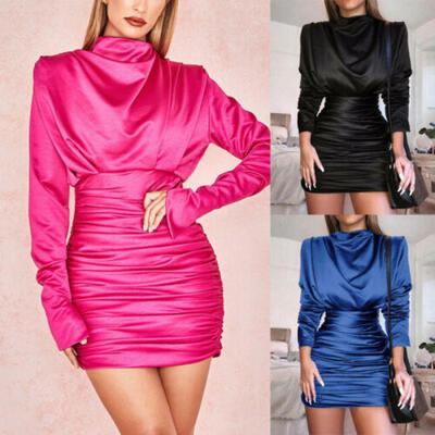 

Womens Bandage Bodycon Long sleeve Evening Party Cocktail Club Short Mini Dress