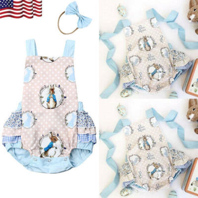 

Newborn Baby Girls Romper Jumpsuit Bodysuit Infant Headband Clothes Outfits Set