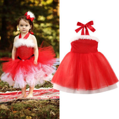 

Toddler Baby Girl Christmas Clothes Lace Tutu Dress Xmas Party Princess Dresses