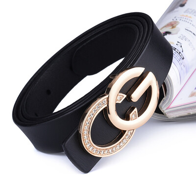 

Belt womens leather rhinestone wide belt Korean version of the diamond-studded white leather belt with diamond belt