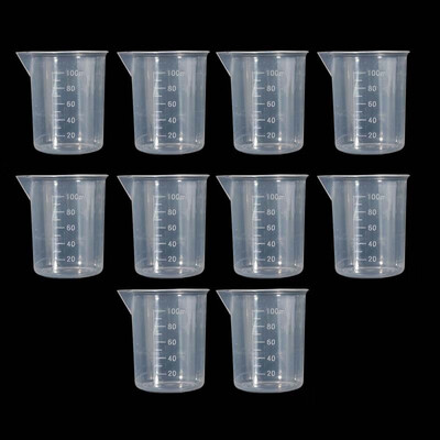 

2pcs10pcs 100ml Lab Plastic Cup Beaker Borosilicate Laboratory Measuring Cups